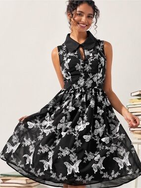 black and white peter pan collar dress Givenchy // Black Asymmetric Mini Dress  VSP Consignment